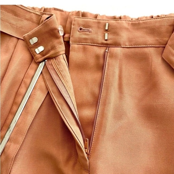 Nine West Rayon High Waist Pleated Tapered Cargo Pants in Black Size‎ Large EUC - Picture 5 of 12